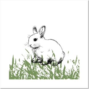 Cute bunny print Posters and Art